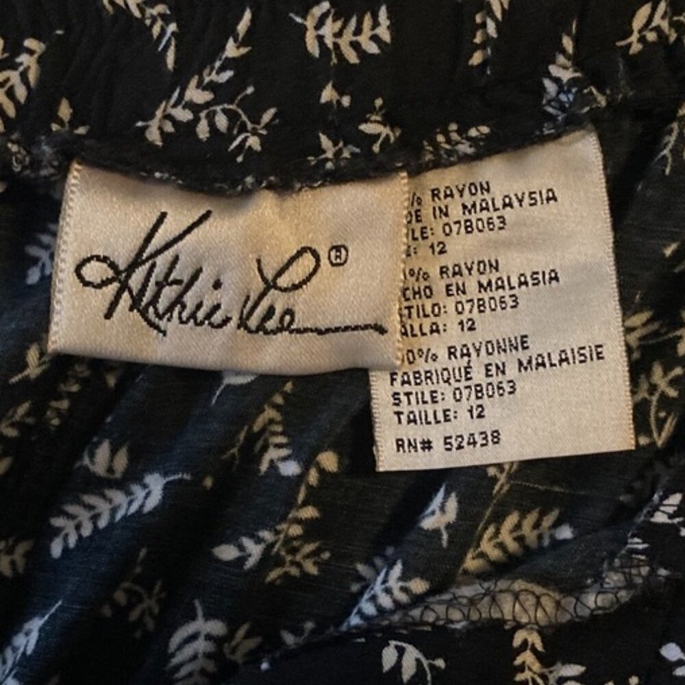 Kathie Lee Collection Black Floral Maxi Button Front Skirt Size M - Picture 3 of 3